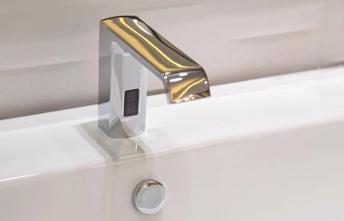 Modern touchless bathroom faucet with sleek contemporary design